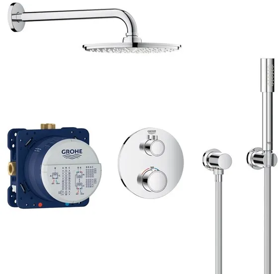 Grohe Grohtherm brusesæt med Rainshower Cosmopolitan 210, krom